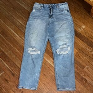 Light Blue Distressed MOM Jeans